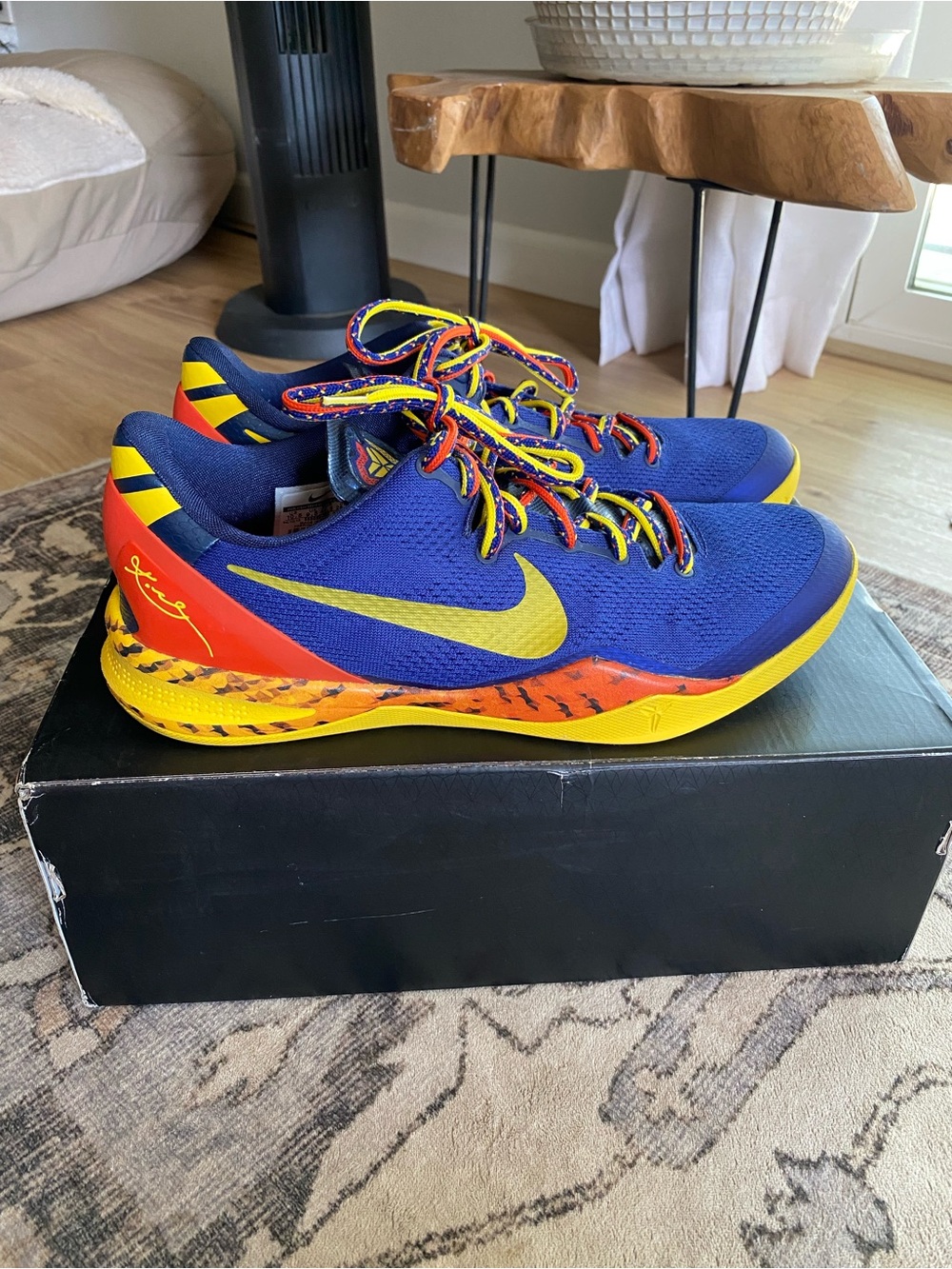 Nike Kobe 8 System 'Barcelona Tiger’ sneakers.
